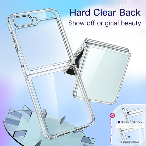 Vista 3 de JETech Funda para Samsung Galaxy Z Flip 5, antiamarilleo, transparente Shockproof Protection, Scratch Resistant Hard PC Back, Durable Transparent