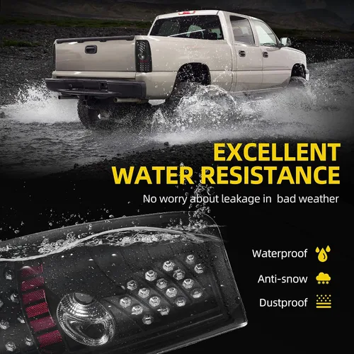 Vista 5 de DWVO Luces Traseras LED Conjunto de Luces Traseras Compatible con 1999 2000 2001 2002 2003 2004 2005 2006 Chevy Silverado / Estilo de Cuerpo 2007