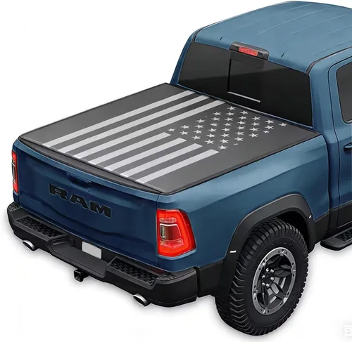 Vista 22 de Cubierta rígida abatible de perfil bajo para Dodge Ram 1500 (2009-2018), se adapta a cajas cortas de 5.7 pies (excluye RamBox)