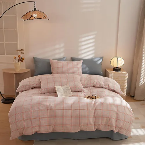 Vista 23 de VCLIFE - Juego de funda de edredón de algodón para cama individual, matrimonial, Queen, King, moderno, geométrico, juego de ropa de cama gris