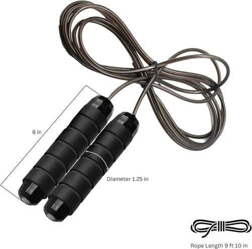 Vista 4 de Limm Adjustable Jump Rope for Workout - All-Purpose Exercise Jump Rope Kids & Adults Love with Tangle-Free, Comfortable Foam Handles - Best