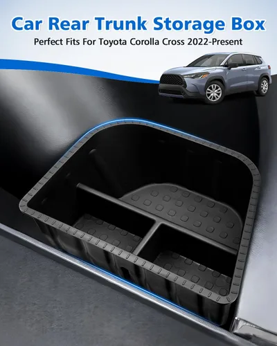 Vista 2 de Karltys Organizador de maletero compatible con Toyota Corolla Cross 2022-2025 2026, 2 organizadores de automóvil, caja de almacenamiento impermeable