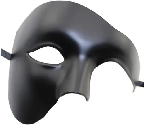 Vista 5 de Máscara de Halloween para hombre, disfraz de fantasma de la ópera, máscara de media cara para pareja