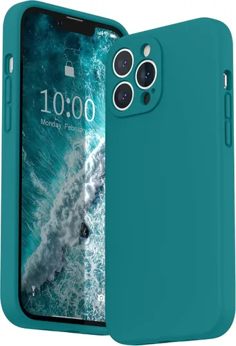 Vista 28 de SURPHY Funda compatible con iPhone 13 Pro Max con protector de pantalla, (protección de cámara + forro de microfibra suave), funda de silicona Negro