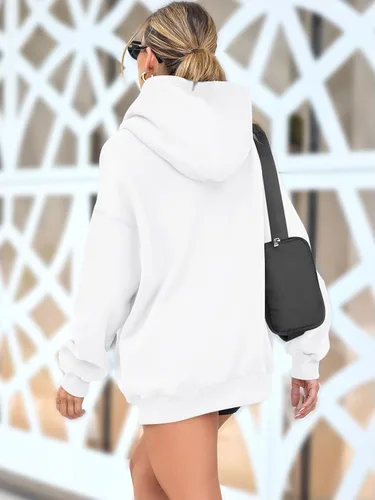 Vista 4 de AUTOMET Sudaderas de gran tamaño con capucha de forro polar para mujer, camisas de manga larga, sudaderas con bolsillo para otoño 2025