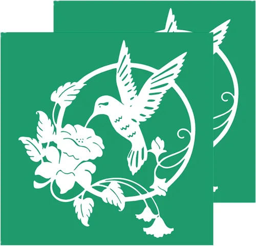 Vista 15 de JAJADO 2 plantillas de pantalla de seda para pájaros, colibrí, flor, ramas de árbol, plantillas de pintura para manualidades, para madera, camiseta