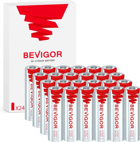 Vista 11 de BEVIGOR Paquete de 4 baterías AA de litio de larga duración, 1.5 V, 3000 mAh, baterías de litio de 20 años de vida útil, no recargables