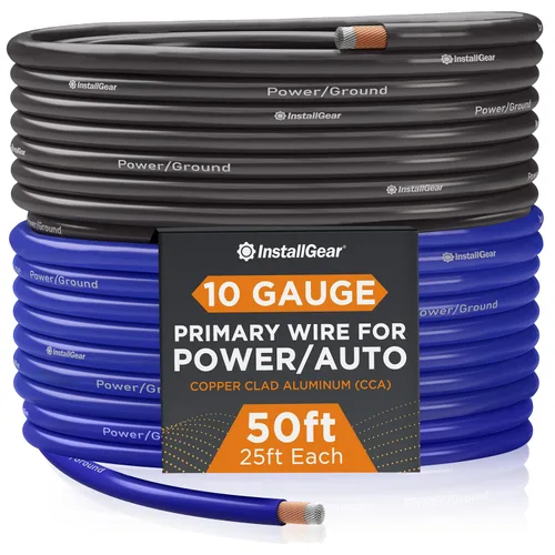 Vista 12 de InstallGear Cable de tierra de cobre calibre 1/0 (50 pies) de aluminio recubierto de cobre CAA - Cable automotriz primario, potencia