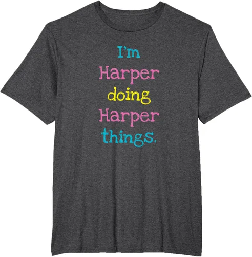 Vista 23 de Harper - Camiseta de regalo para niños con texto personalizado
