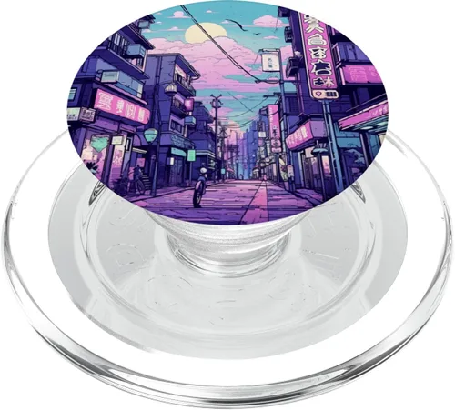 Vista 8 de PopSockets PopGrip estándar de moda japonesa Vaporwave Kanji Japón