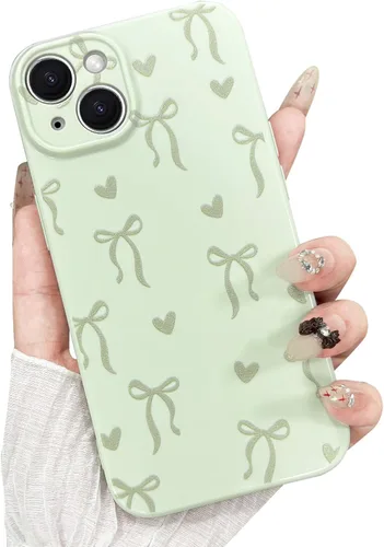 Vista 9 de Funda para iPhone 14 Pro Max, bonita funda protectora de TPU suave y delgada para iPhone 14 Pro Max, con bonito diseño de lazo y corazón, protección