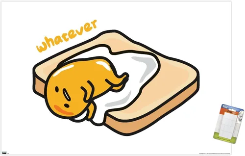 Vista 12 de Trends International Gudetama - Póster de pared Whatever (22.4 pulgadas de largo x 14.7 pulgadas), versión enmarcada en madera de granero Versión