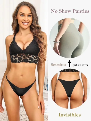 Vista 4 de SHEKINI Bragas hipster para mujer, ropa interior ajustable sin costuras para mujer, paquete de 6
