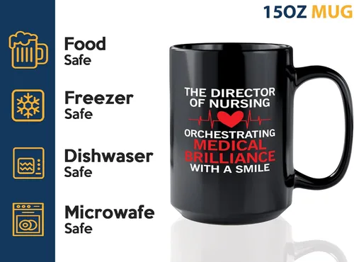 Vista 4 de Nurse Director Coffee Mug 15oz Black -Brilliance - Labor Clinical Certified Nursing Assistant Surgica Oncology Practitioner