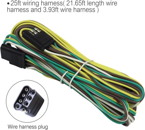 Vista 7 de WoneNice - Kit de luz trasera LED sumergible para remolque de barco y cableado, función combinada de parada, luces traseras/de circulación, giro