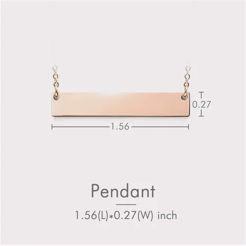 Vista 3 de Collar personalizado para mujer, colgante de barra con nombre, regalo de graduación o regalo del día de la madre para ella, placa de nombre dorada