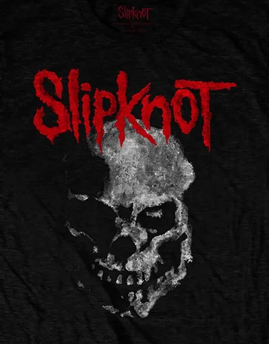 Vista 3 de Slipknot Men's Gray Chapter Skull (Back Print) Slim Fit T-Shirt Black