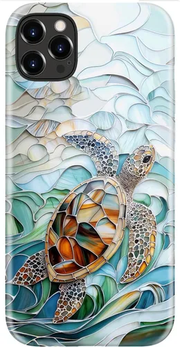 Vista 65 de LUMARKE Funda para iPhone 14/iPhone 13, lindo Y2K floral, carga inalámbrica Mosaico Tortuga Shell