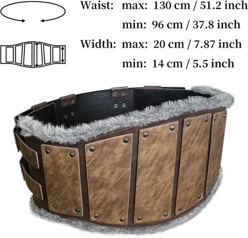Vista 5 de HiiFeuer Armadura de hombro Viking individual con armadura de cintura bárbara y protectores medievales de Brigandine, juego de guerrero vikingo