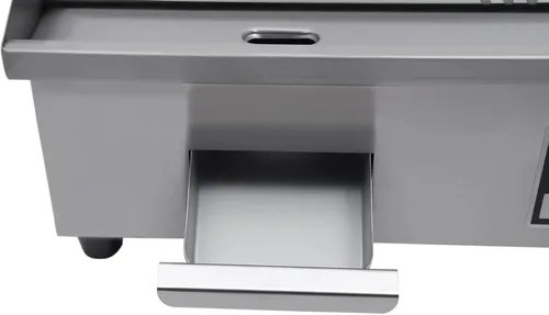 Vista 7 de Parrilla eléctrica portátil de mesa Teppanyaki de 110 V, parrilla antiadherente comercial con control de temperatura ajustable de 122 ~ 572 ℉