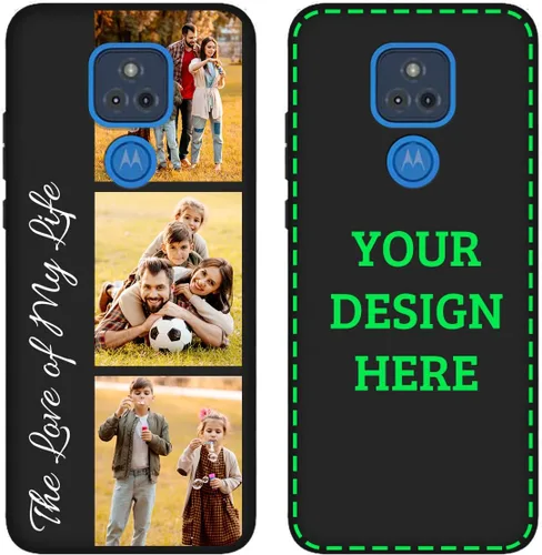 Vista 7 de Funda de teléfono con foto personalizada para Motorola Moto G Play 2021 con imagen, texto, logotipo, nombre, funda negra suave, regalo único