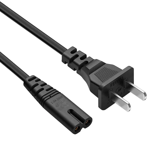 Vista 6 de Cable de alimentación de TV de 6.6 pies para TCL LG JVC Sony Samsung Toshiba Sharp, LED LCD Insignia Sharp Toshiba JVC Hisense Electronics