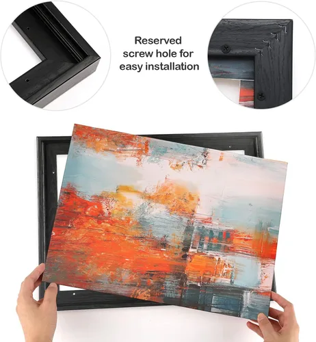 Vista 4 de Marco flotante para pintura en lienzo de 5 x 7 pulgadas con 0.6 a 0.8" de profundidad, paquete de 3 marcos flotantes para impresiones en lienzo