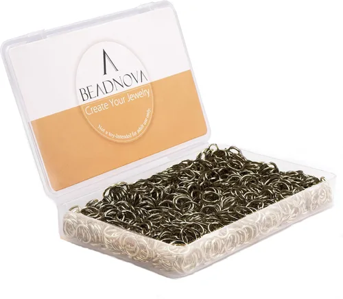 Vista 12 de BEADNOVA Anillos de salto negros de 0.157 in para hacer joyas, anillos abiertos para llaveros y reparación de collares (300 unidades)
