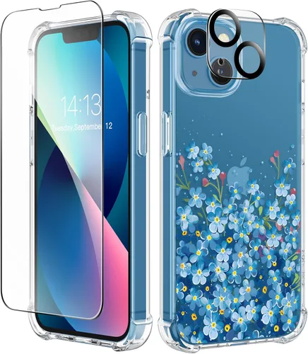 Vista 140 de GVIEWIN - Funda para iPhone 11 con protector de pantalla + protector de lente de cámara, cubierta protectora transparente suave de poliuretano