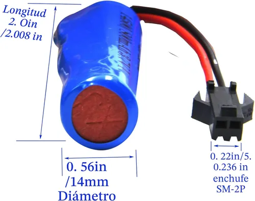 Vista 2 de Blomiky Paquete de 2 baterías recargables de iones de litio de 3.7 V 500 mAh, enchufe SM 2P con cable USB para auto de acrobacias RC de doble cara