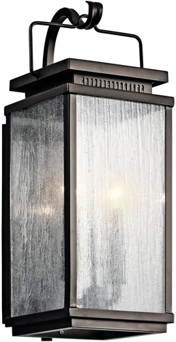 Vista 2 de Kichler Manningham - Lámpara de pared para exteriores de 18.75 pulgadas, 2 luces, en bronce envejecido®