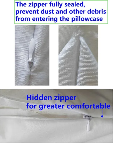 Vista 6 de Protectores de almohada impermeables de tamaño estándar de 20 x 26 pulgadas, 1 paquete con cremallera, a prueba de polvo, a prueba de humedad, a