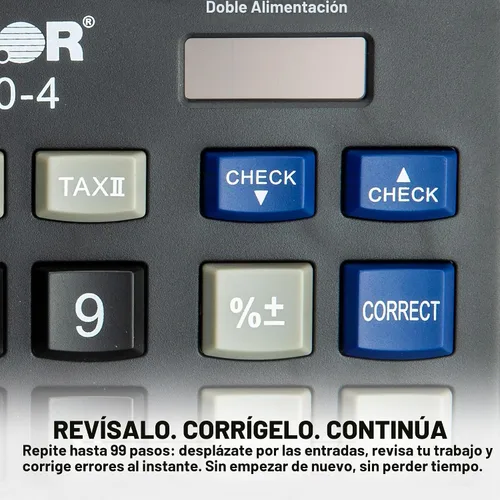 Vista 5 de Victor 1200-4 Calculadora de escritorio empresarial de doble potencia de 12 dígitos, color negro