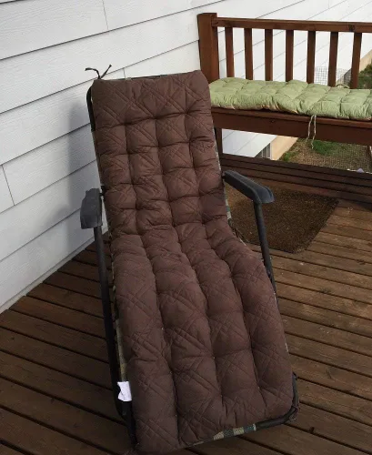 Vista 2 de OctoRose suave micro gamuza de lujo exterior silla reclinable almohadillas, cubiertas de almohadón de banco, almohadillas para sillón de patio Marrón