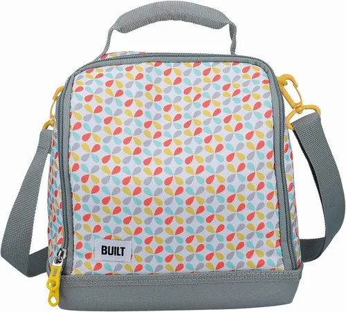 Vista 11 de BUILT Lonchera térmica con diseño "The Mindful", poliéster, gris/rosa pálido, 7.3 x 10.6 x 8.3 in