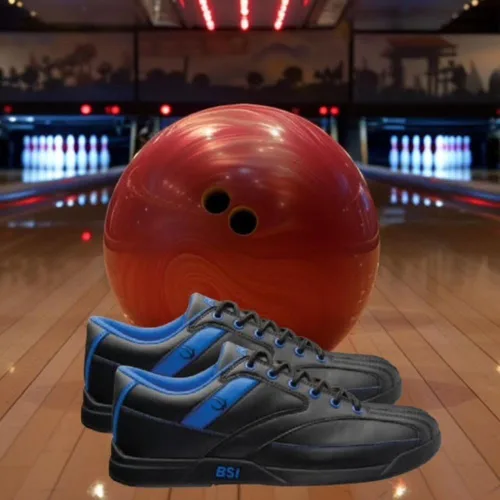 Vista 2 de BSI Mens Sport Shoe - Lightweight Leather Bowling Shoes with Smooth Slide Sole for Men
