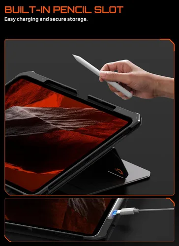 Vista 12 de SUPCASE Funda para iPad Pro de 13 pulgadas M5/M4 2025/2024 con soporte para lápices (UB Aero), [soporte ajustable] [contraportada desmontable]