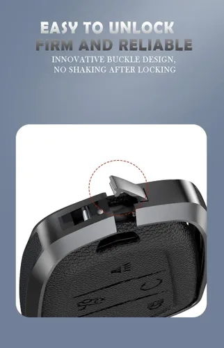 Vista 5 de ontto Funda de cuero de 4 botones compatible con Cadillac Smart Remote Key Shell Metal Key Case para SRX XT4 XT5 XT6 CTS CT6 ATS XTS Accesorios