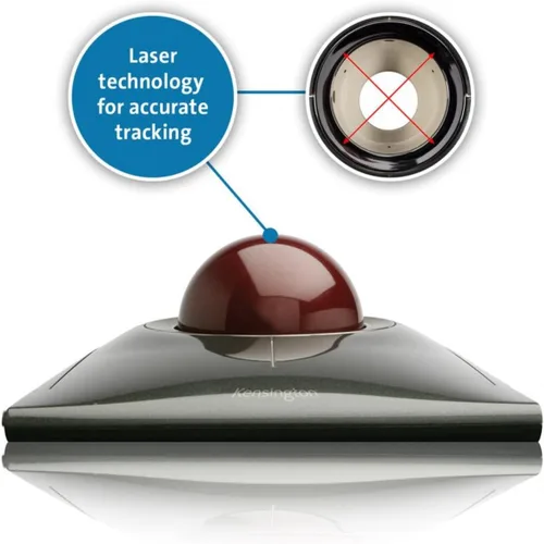 Vista 9 de Kensington Ratón SlimBlade Trackball con cable (K72327U), color negro Conexión por cable USB, control preciso de la bola, trackball ergonómico