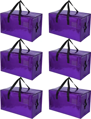 Vista 9 de Paquete de 6 Bolsas de Mudanza Resistentes, Bolsas de Mudanza Extra Grandes, Suministros de Mudanza, Bolsas de Almacenamiento con Asas y E-Multicolor