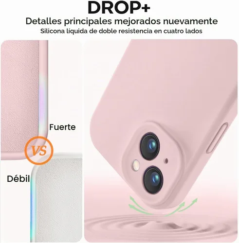 Vista 4 de Vooii Funda compatible con iPhone 15 Plus, silicona líquida mejorada [protección mejorada de la cámara] [forro de microfibra suave antiarañazos]