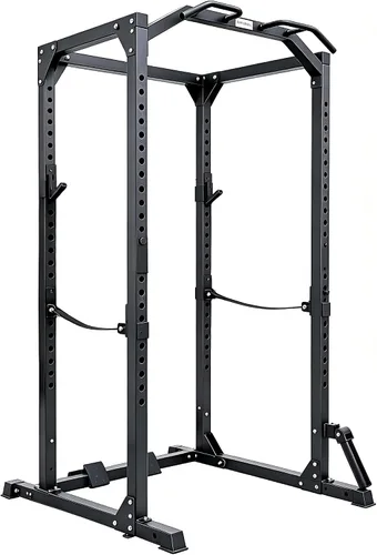 Vista 10 de HulkFit Equipo de ejercicio multifuncional ajustable Pro Series Power Rack Power Cage para gimnasio en casa con aditamentos para rack de sentadillas