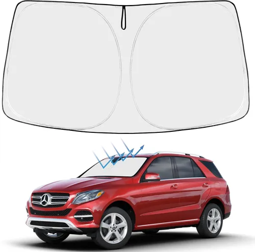 Vista 221 de Proadsy Parasol para parabrisas Rivian R1S 2022-2025 2026 de 4 capas plegable, protector de parasol frontal que bloquea los rayos UV, mantiene
