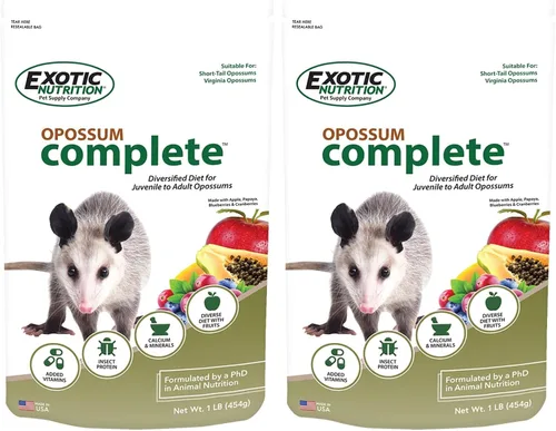Vista 11 de Exotic Nutrition Opossum Complete - Dieta de Pellets Nutricionalmente Completa y Saludable - Alimento para Zarigüeyas de Cola Corta y Zarigüeyas