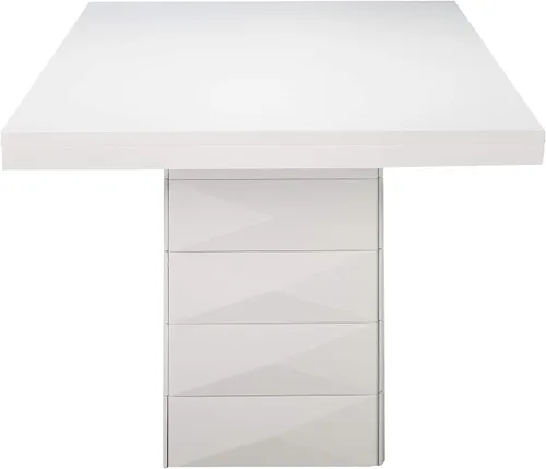 Vista 5 de Kings Brand Milan - Mesa rectangular moderna de madera con acabado blanco