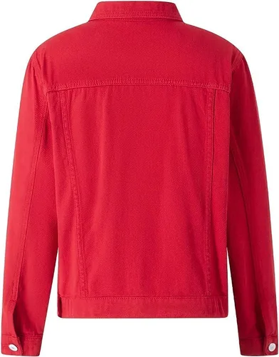 Vista 6 de Chvity Chaquetas de mezclilla para mujer, estilo casual, de manga larga, con botones, con bolsillos