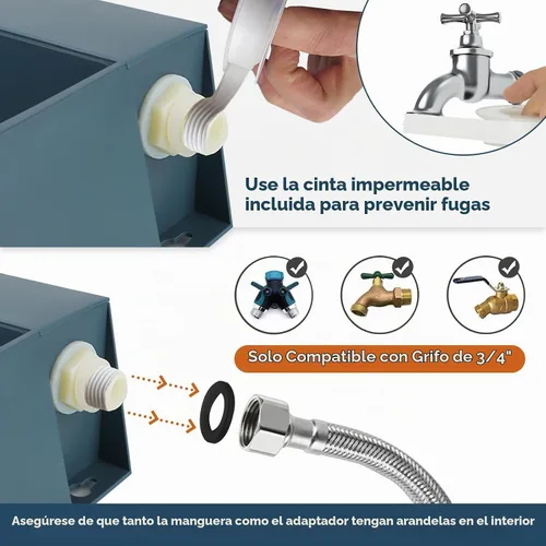 Vista 5 de Cuenco de agua para perros para exteriores, dispensador automático de agua para perros de 2 litros con manguera de 59 pulgadas y válvula