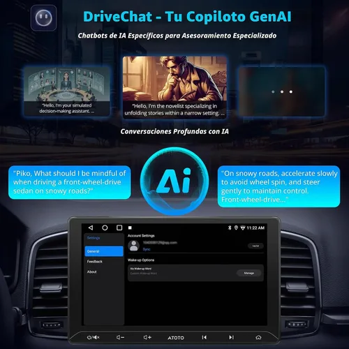 Vista 2 de A5L - Estéreo de coche doble DIN Android de 10 pulgadas con cámara de respaldo, CarPlay inalámbrico y Android Auto, navegación