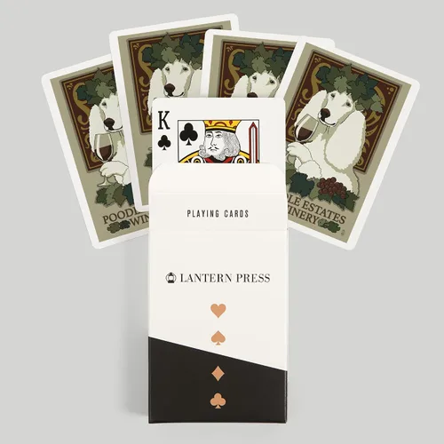 Vista 6 de Lantern Press Caniche, anuncio retro de bodega (52 cartas de juego, baraja de cartas de tamaño póquer con comodines)