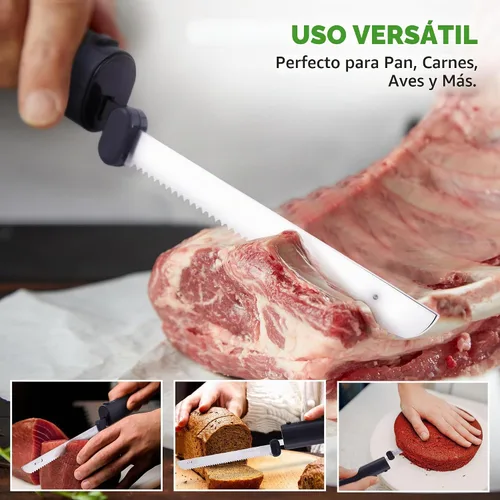 Vista 2 de NutriChef Cuchillo Eléctrico Inalámbrico Fácil de Usar Función de Seguridad Constante ENCENDIDO/APAGADO Cuchillo de Cocina Liviano Para Carvar